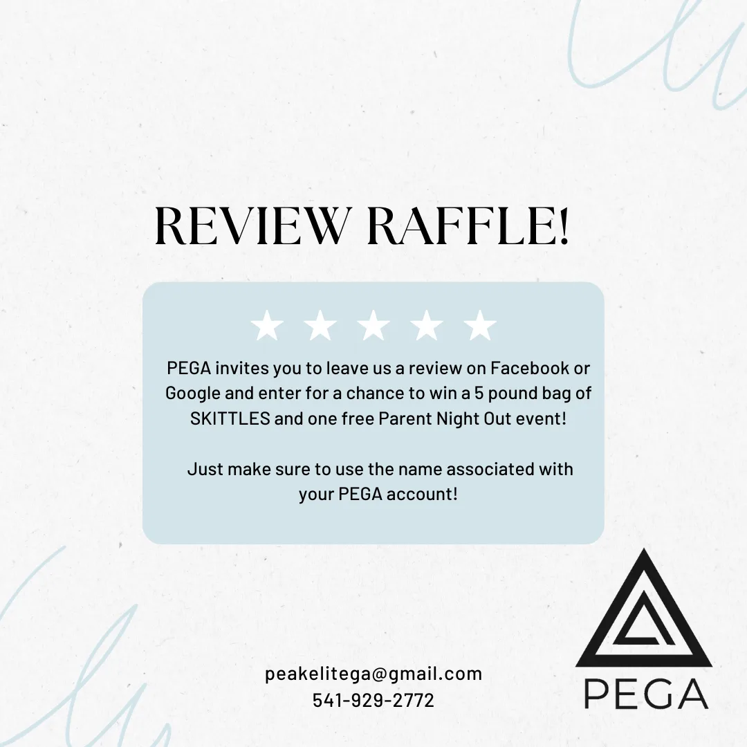 PEGA review raffle flyer